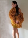 Ażurowy Sweter Boho Amarelo z frędzlami, musztardowy